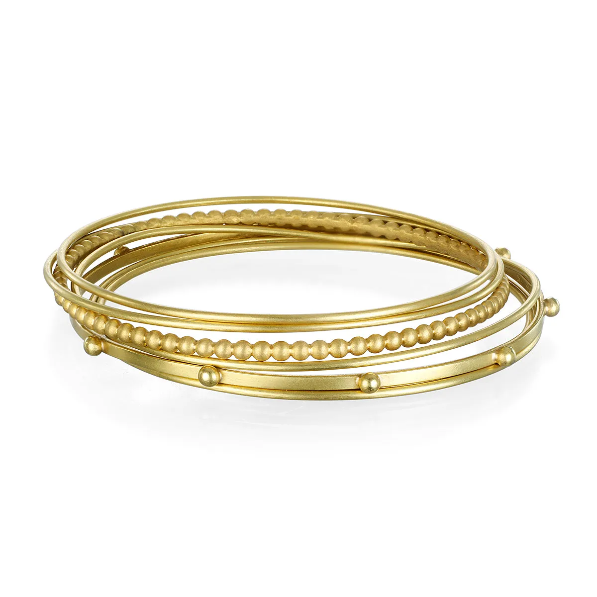 18 Karat Gold Granulation Bead Bangle