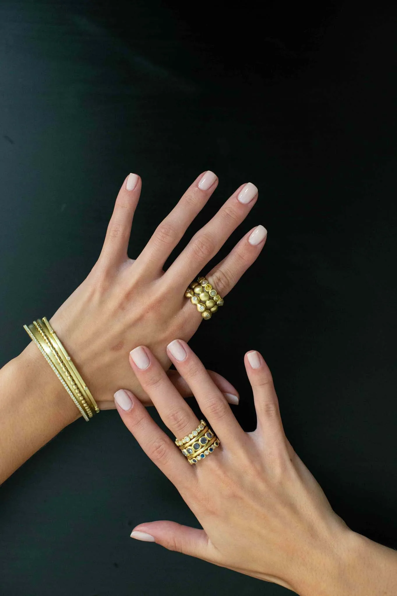 18 Karat Gold Granulation Bead Bangle