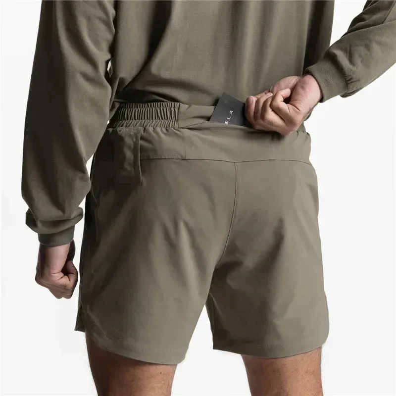 2 in 1 quick dry fitness and exercising shorts