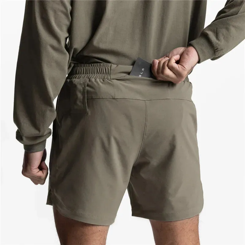 2 in 1 quick dry fitness and exercising shorts