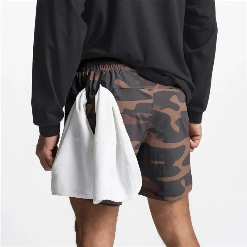 2 in 1 quick dry fitness and exercising shorts