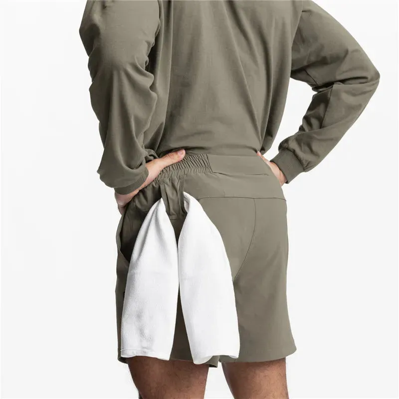 2 in 1 quick dry fitness and exercising shorts