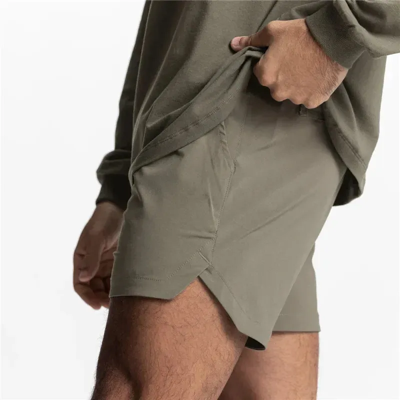 2 in 1 quick dry fitness and exercising shorts