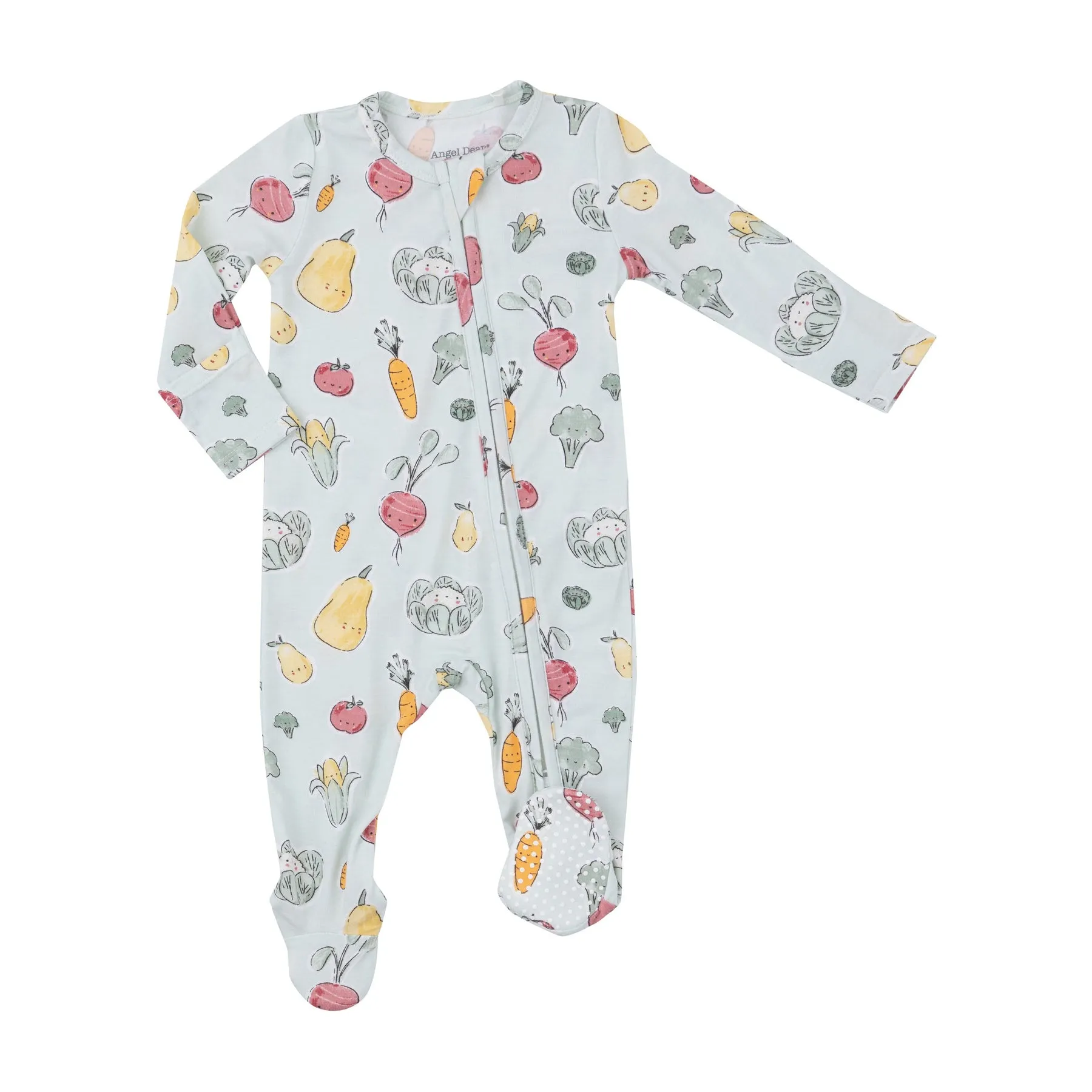 2-Way Zipper Footie - Watercolor Baby Veggies by Angel Dear