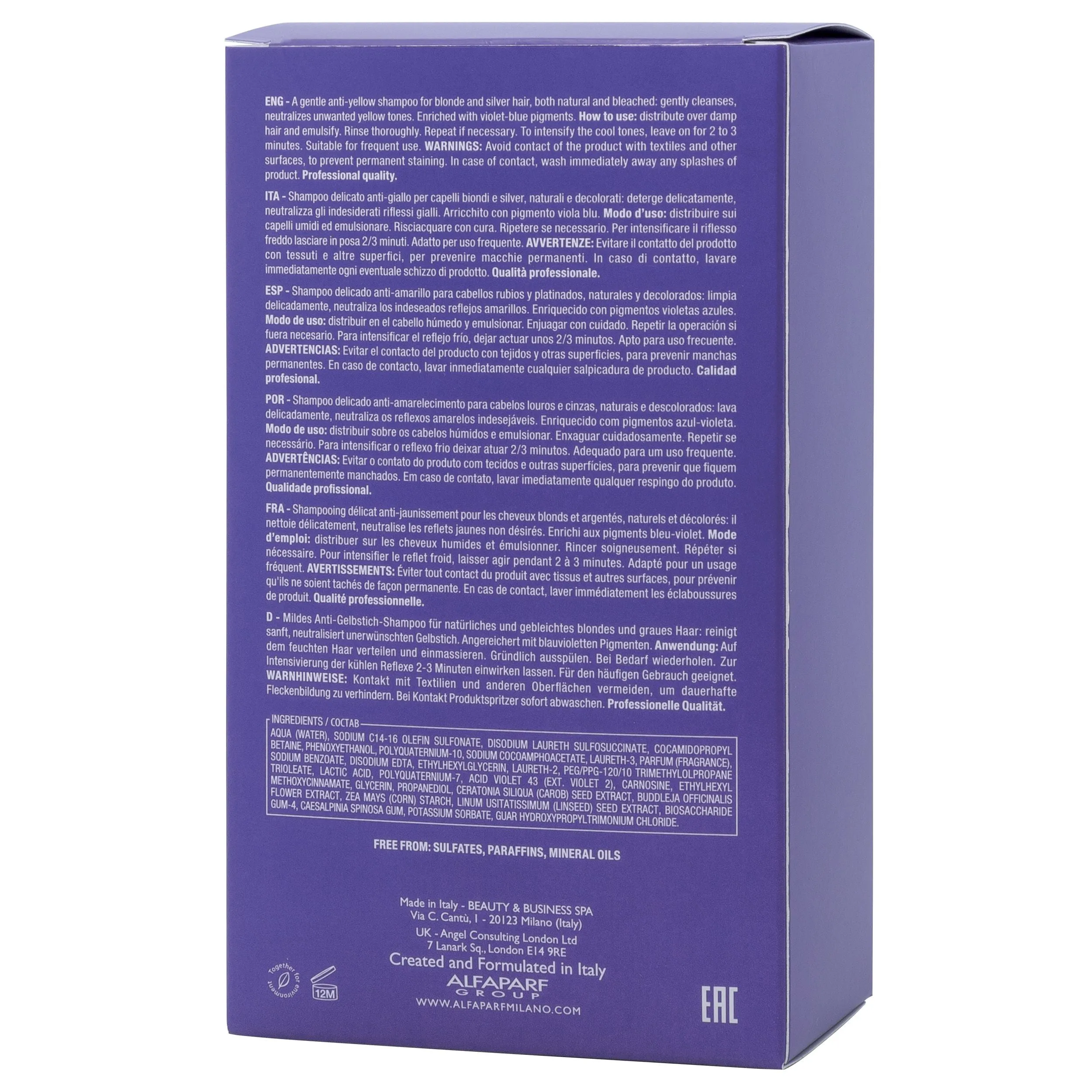 Alfaparf Milano Semi Di Lino Blonde Anti-Yellow Low Shampoo 250ml