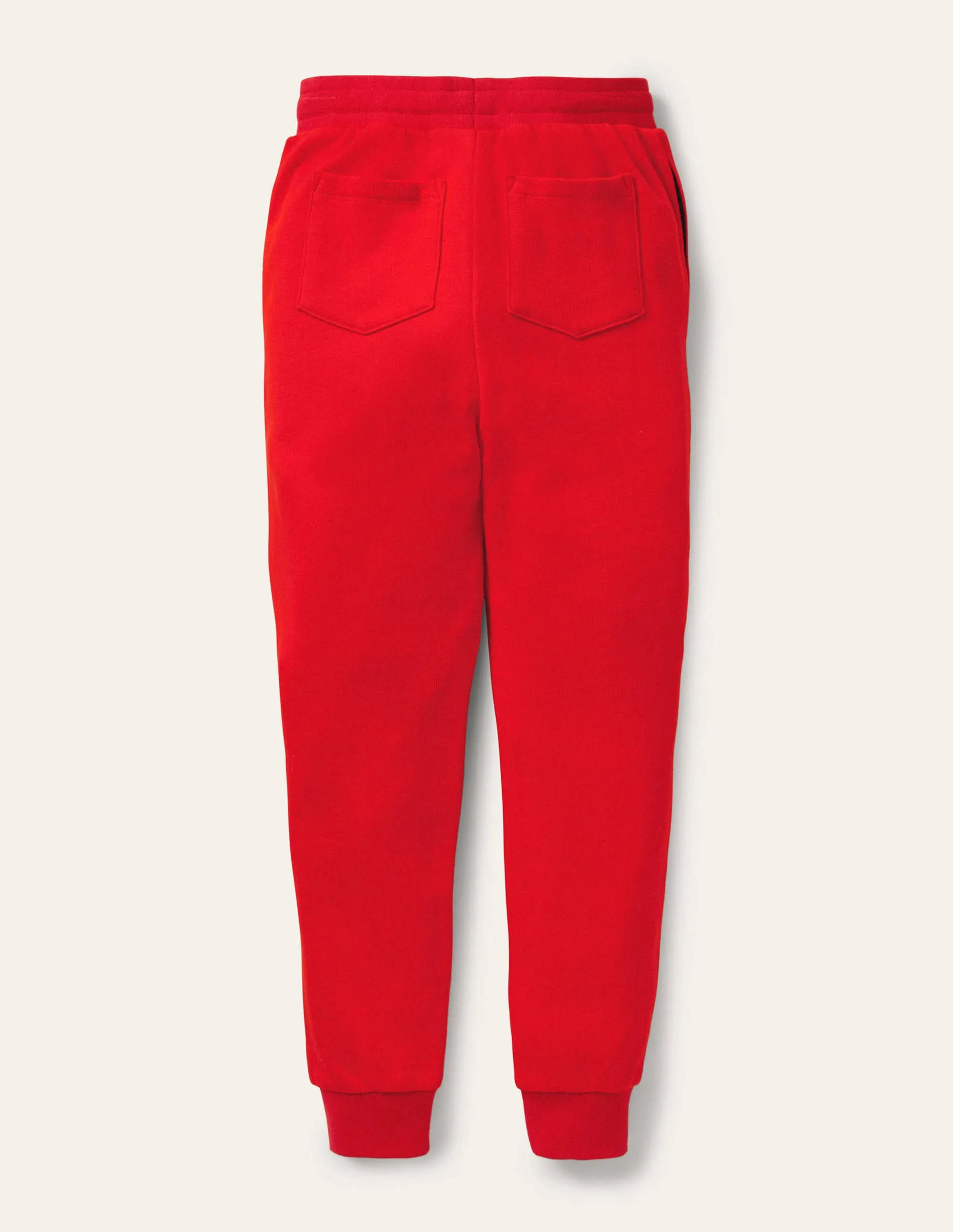 Appliqué Knee Joggers-Fire Red Space