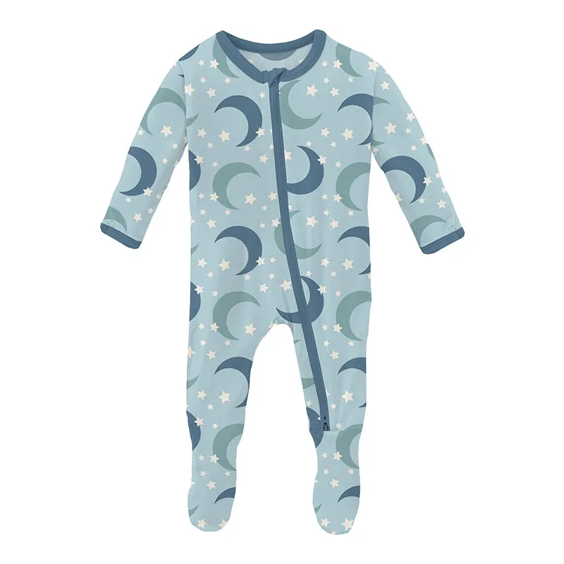 Bamboo Footie - Spring Sky Moon & Stars