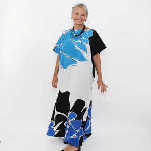 Black and Blue Floral Kaftan