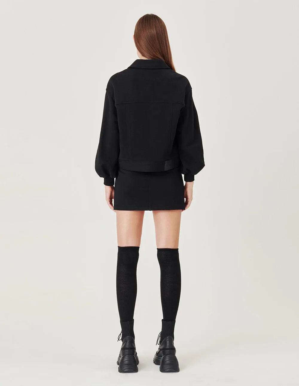 Black Cotton Loose Casual Jacket
