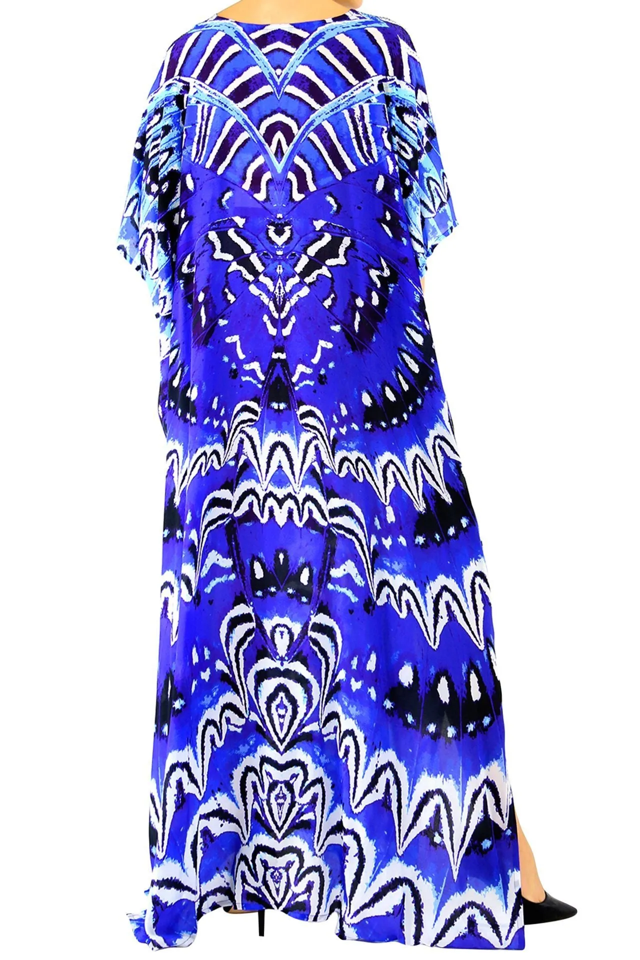 Blue Kaftan Dresses For Beach Vacation