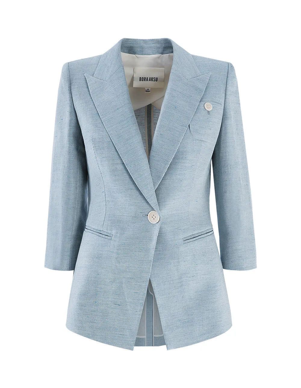 BORA AKSU Light Blue Gun Lapel Twill Denim