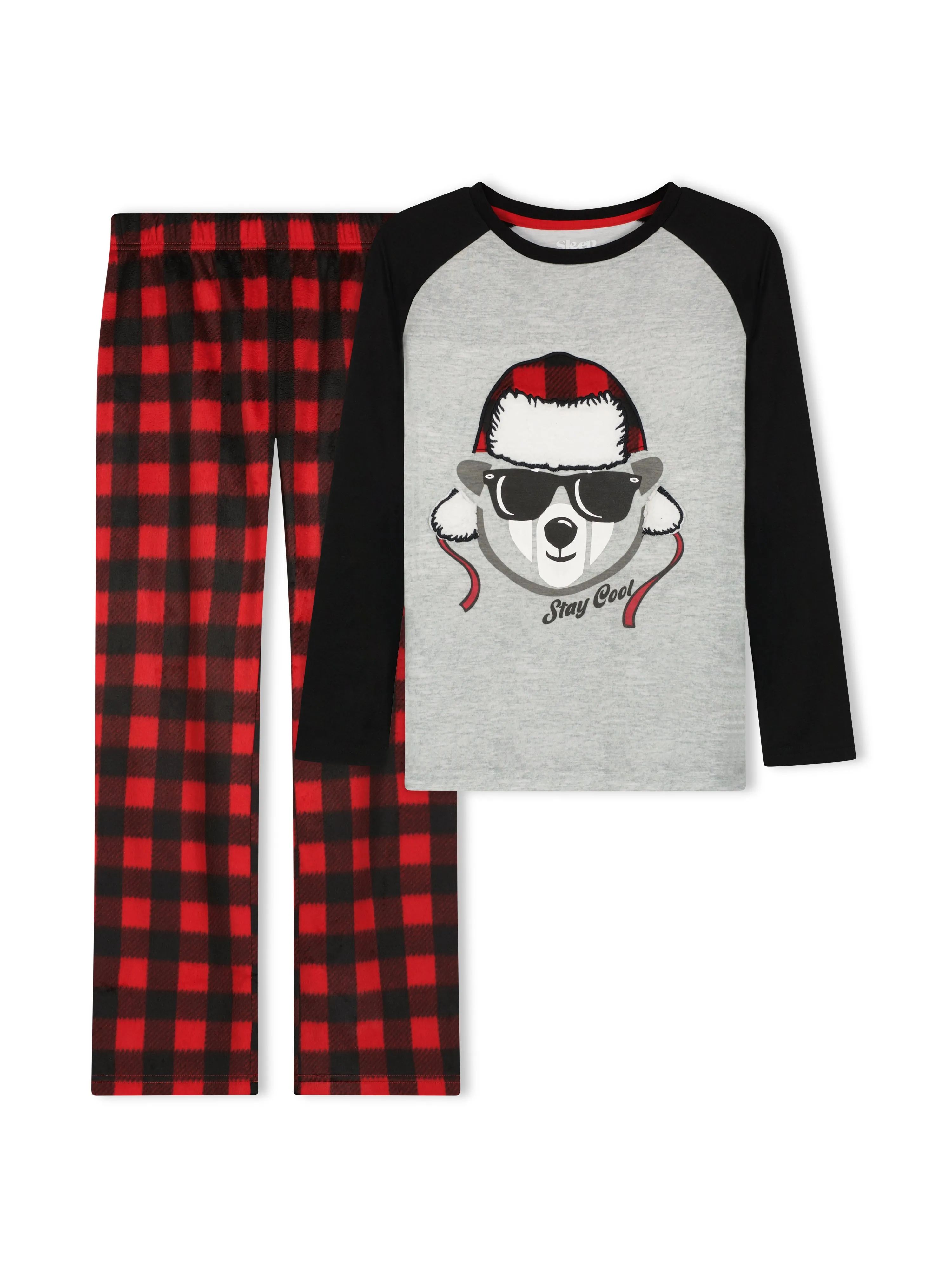 Boys Stay Cool Bear Soft Novelty Fleece 2-Piece Pajama Sleep Pant Set