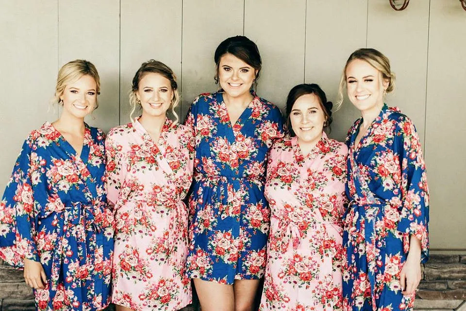 Burgundy Bridesmaid Robes, Bridesmaid Gift, Wine Floral Kimono, Set of Floral Bridesmaid Robes, Kimono Robe, Bridal Party Robes,Wedding Robe