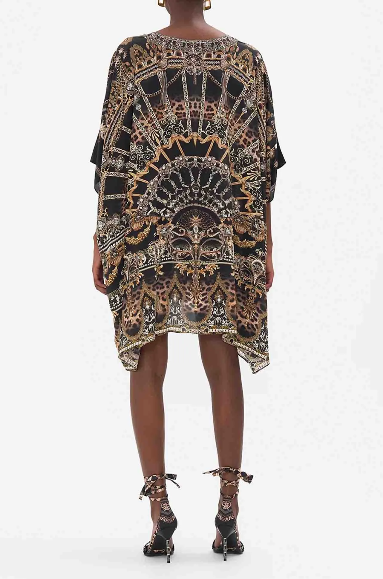Camilla - Masked At Moonlight Rectangular V-Neck Kaftan