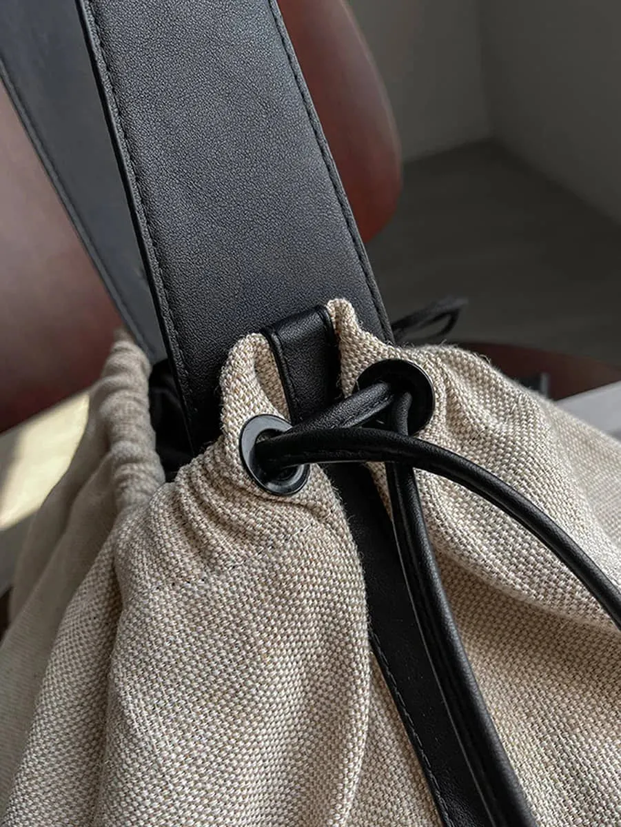 Canvas shoulder commuter tote bag