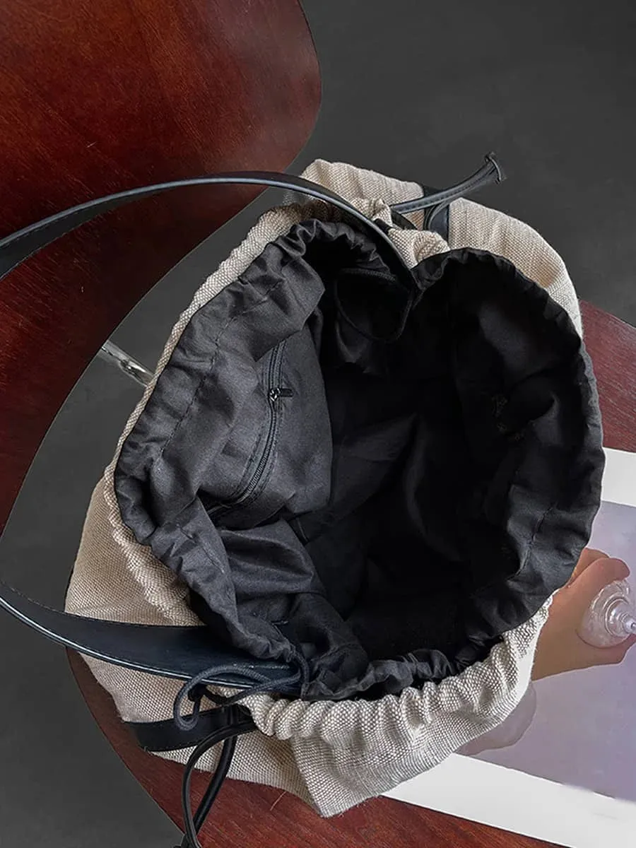 Canvas shoulder commuter tote bag