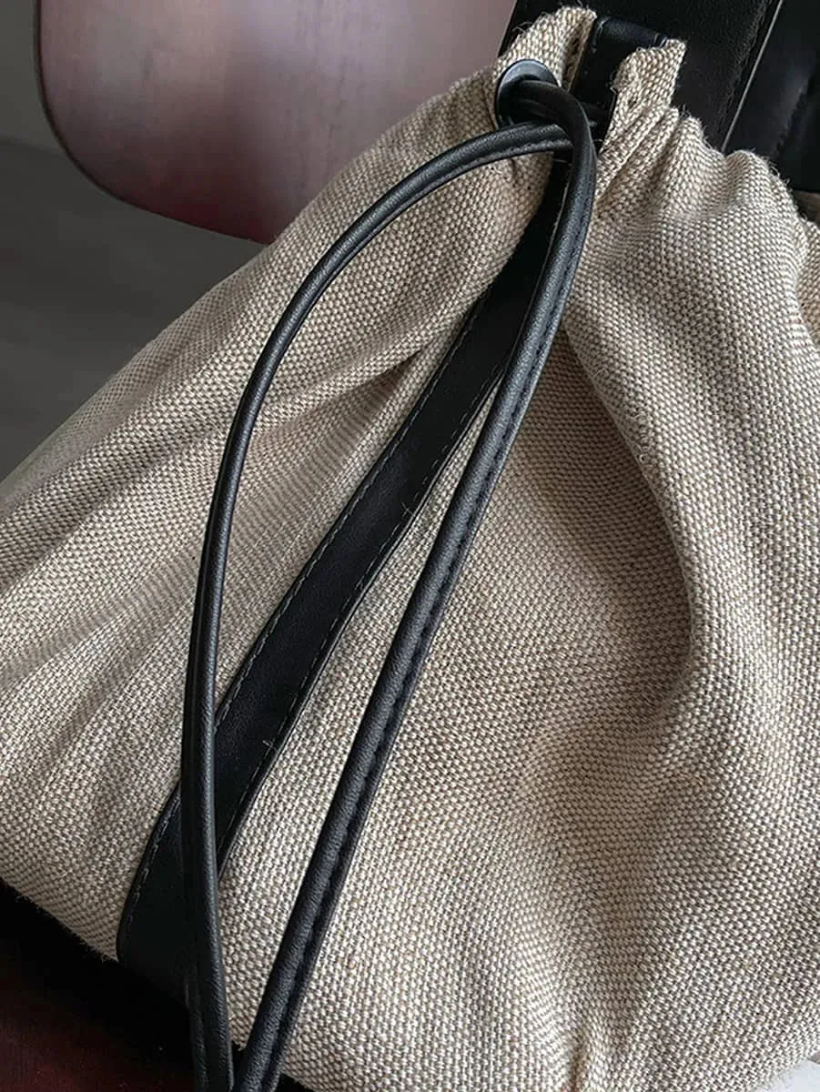 Canvas shoulder commuter tote bag