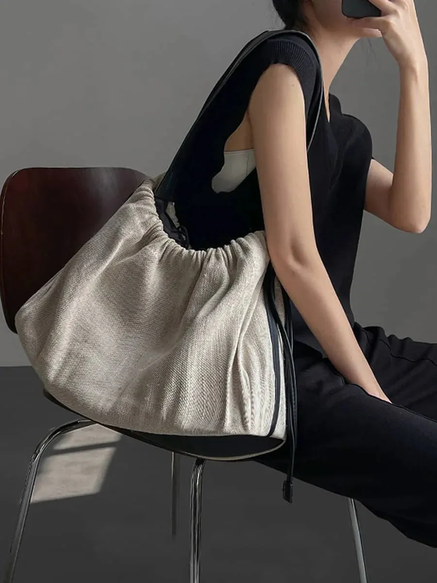 Canvas shoulder commuter tote bag