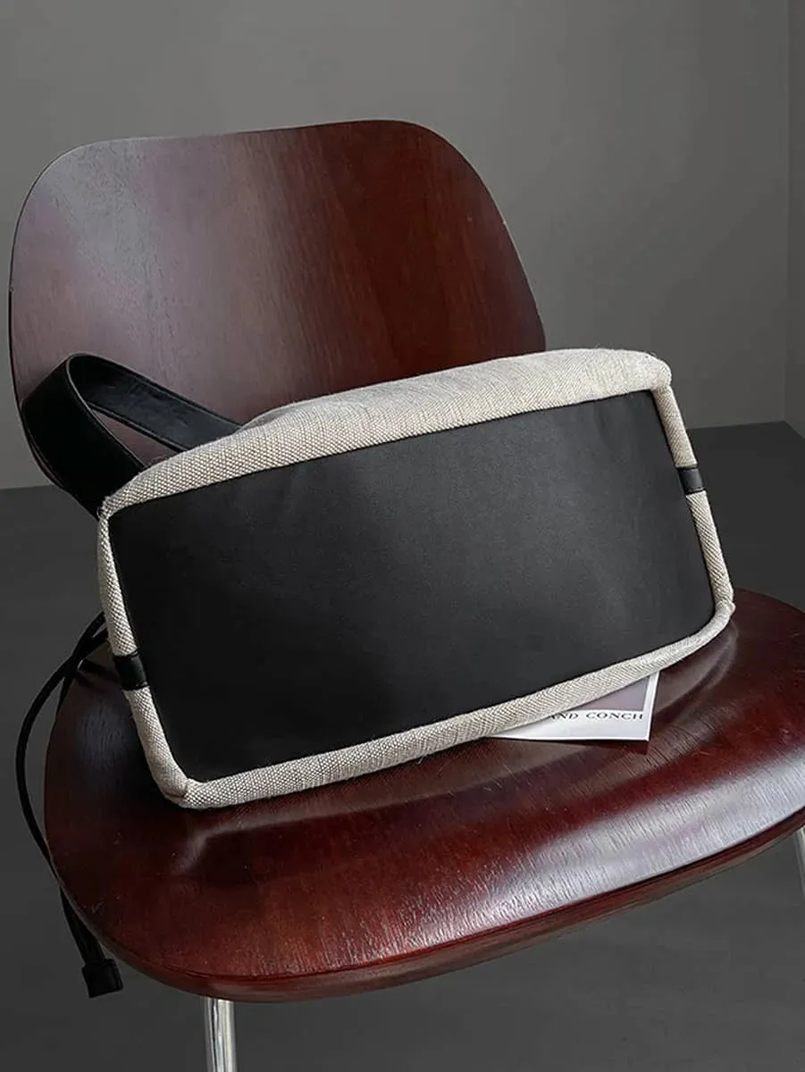 Canvas shoulder commuter tote bag