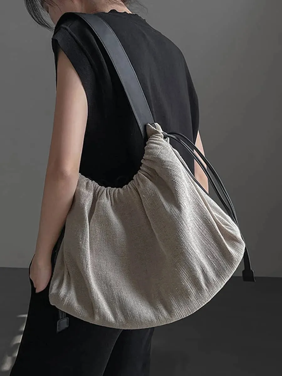 Canvas shoulder commuter tote bag