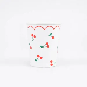 Cherry Pattern Cups (x 8)
