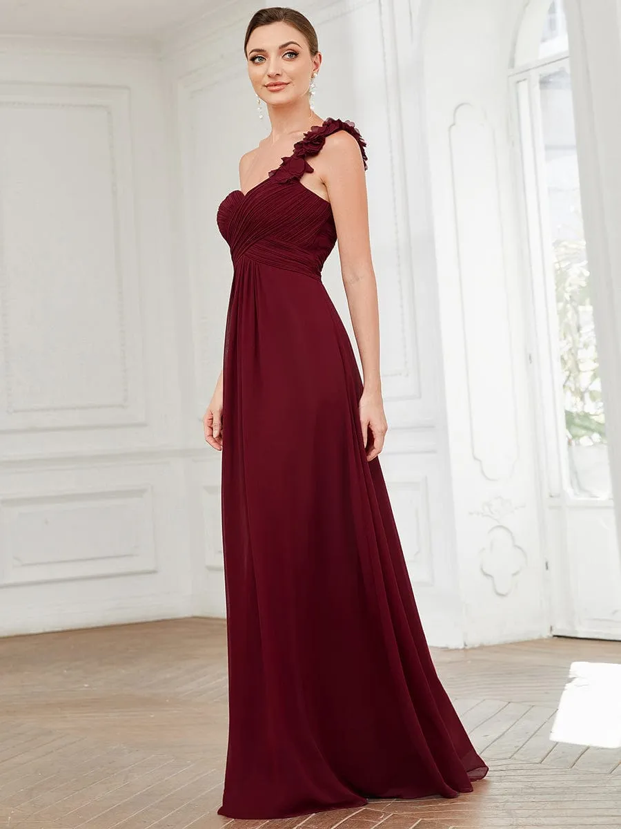 Chiffon One Shoulder Long Bridesmaid Dress