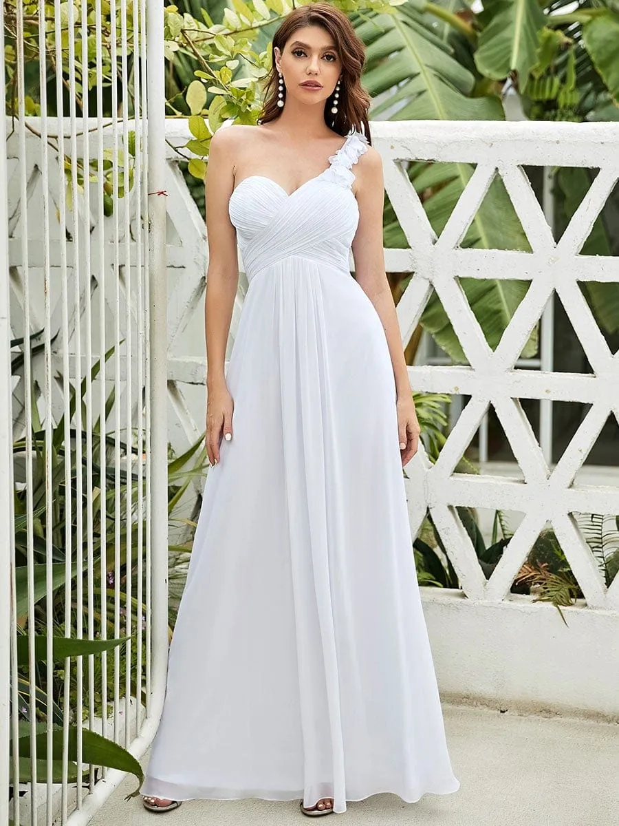 Chiffon One Shoulder Long Bridesmaid Dress