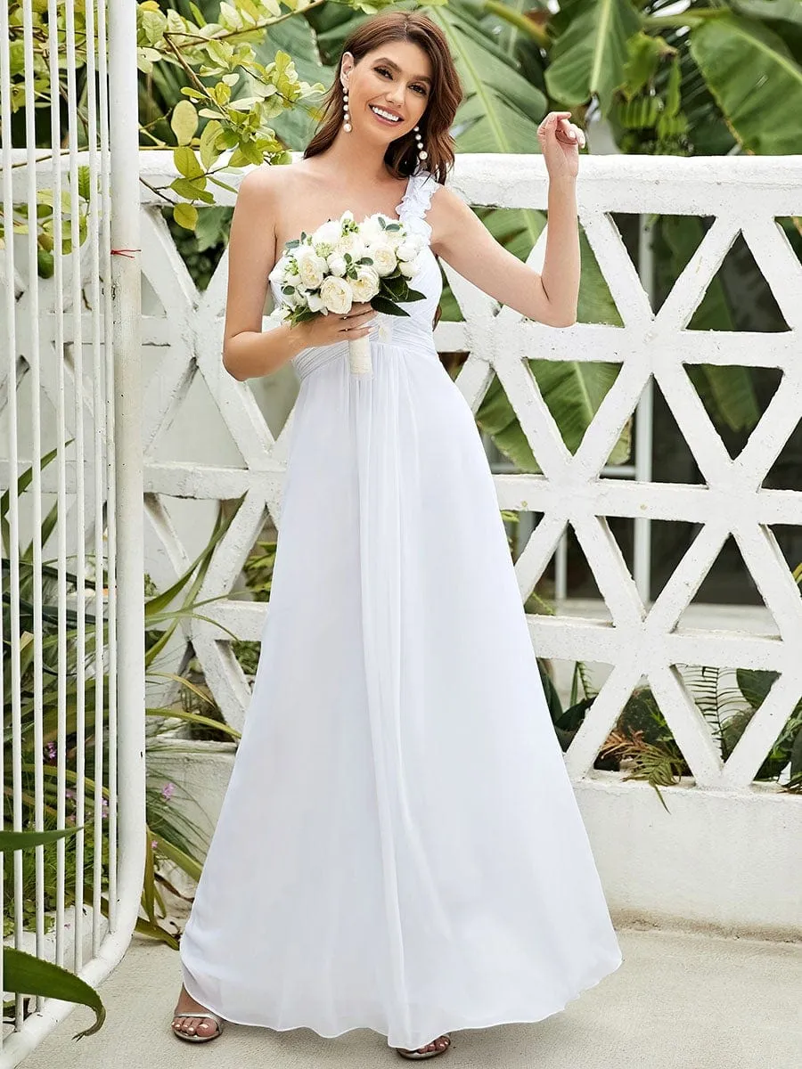 Chiffon One Shoulder Long Bridesmaid Dress