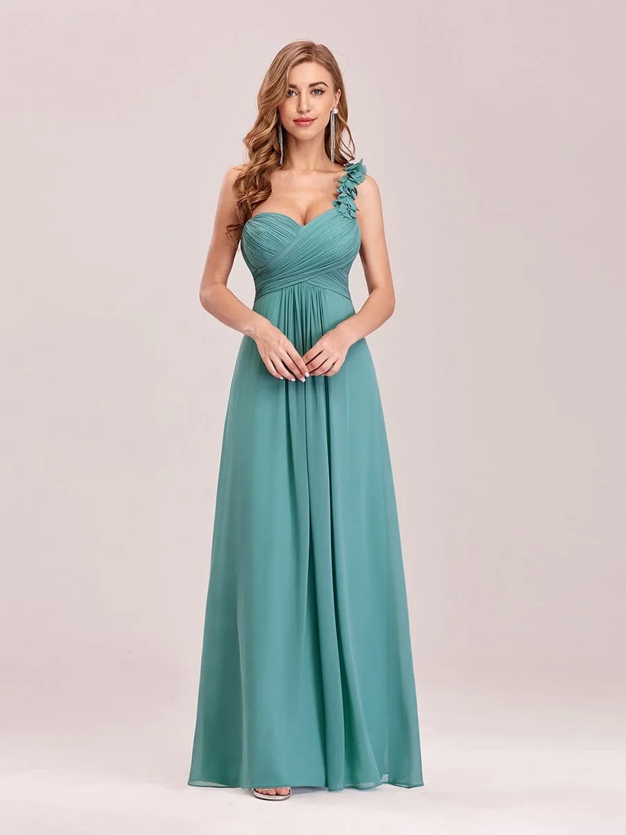 Chiffon One Shoulder Long Bridesmaid Dress
