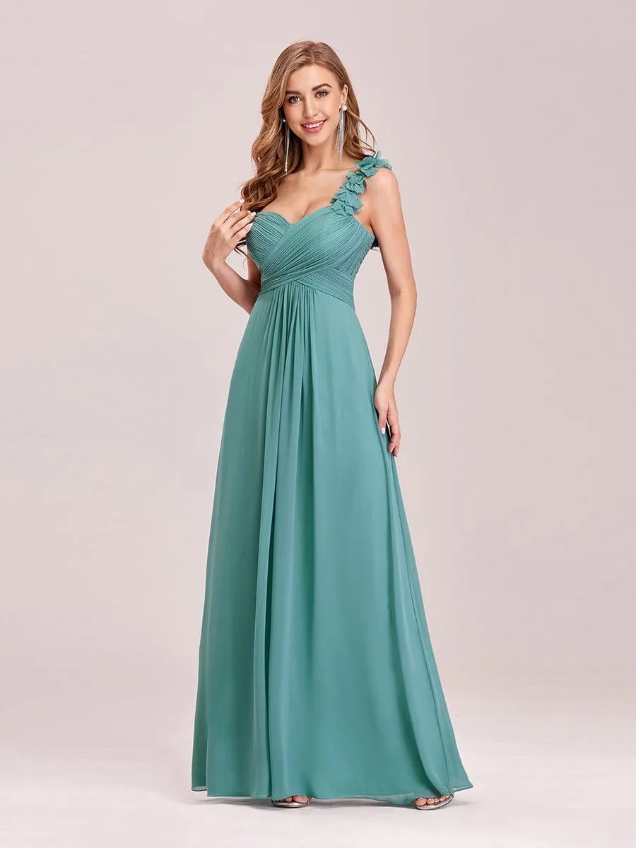Chiffon One Shoulder Long Bridesmaid Dress