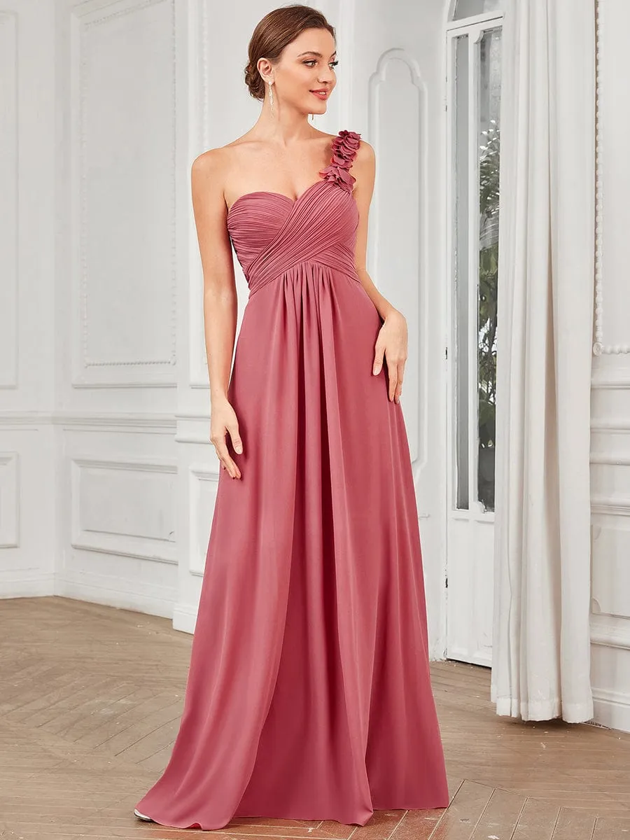 Chiffon One Shoulder Long Bridesmaid Dress