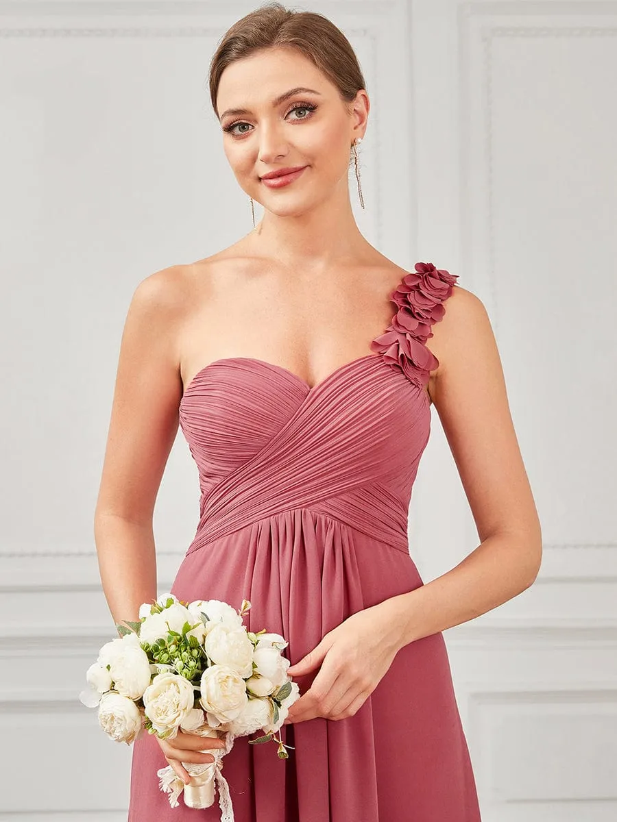 Chiffon One Shoulder Long Bridesmaid Dress