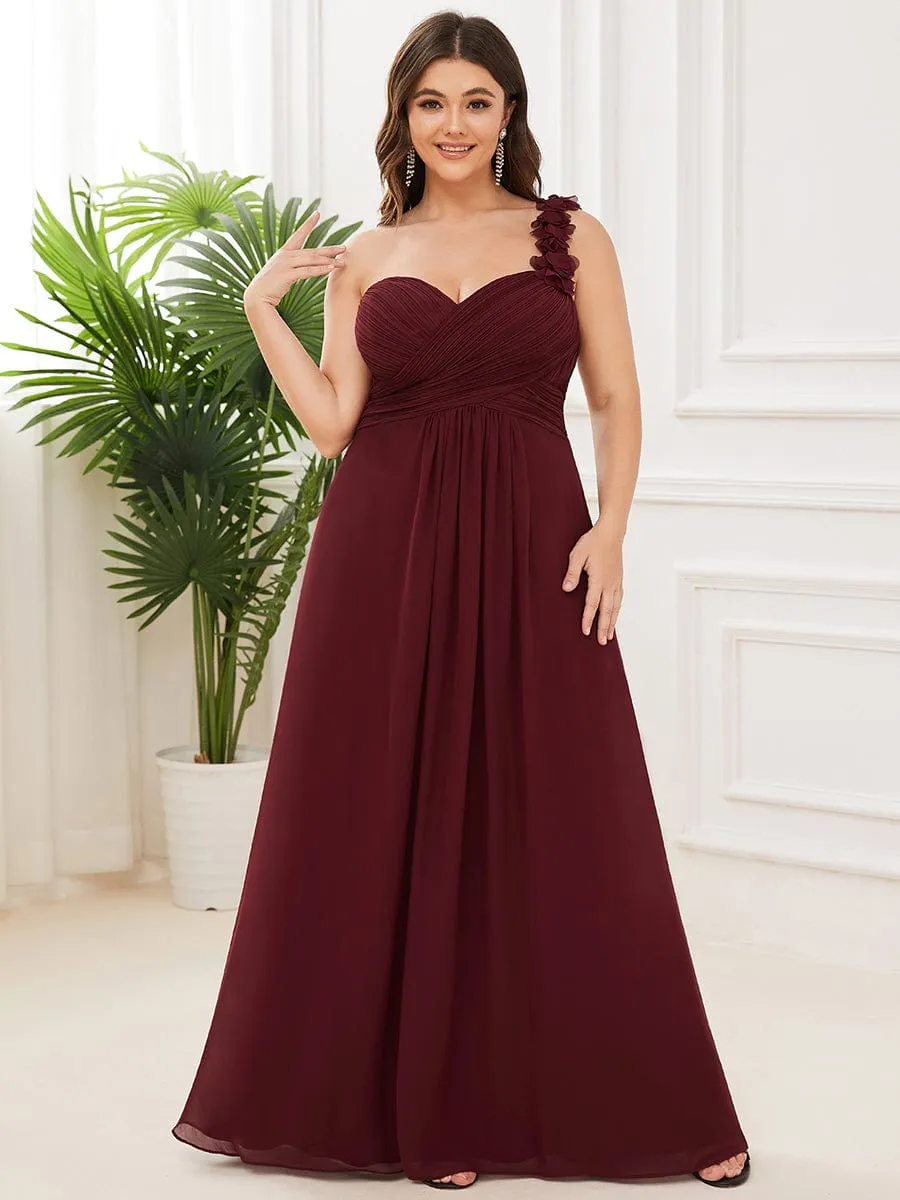 Chiffon One Shoulder Long Bridesmaid Dress