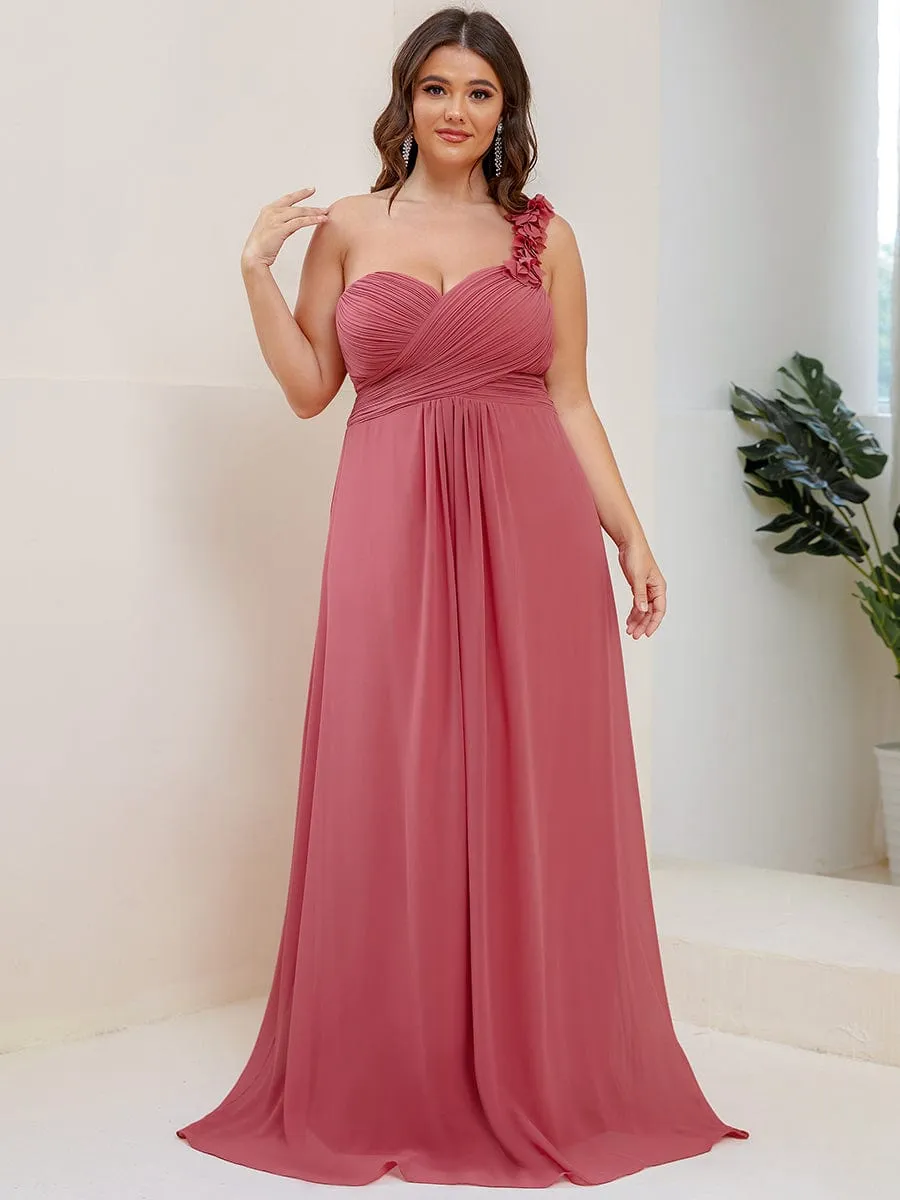 Chiffon One Shoulder Long Bridesmaid Dress