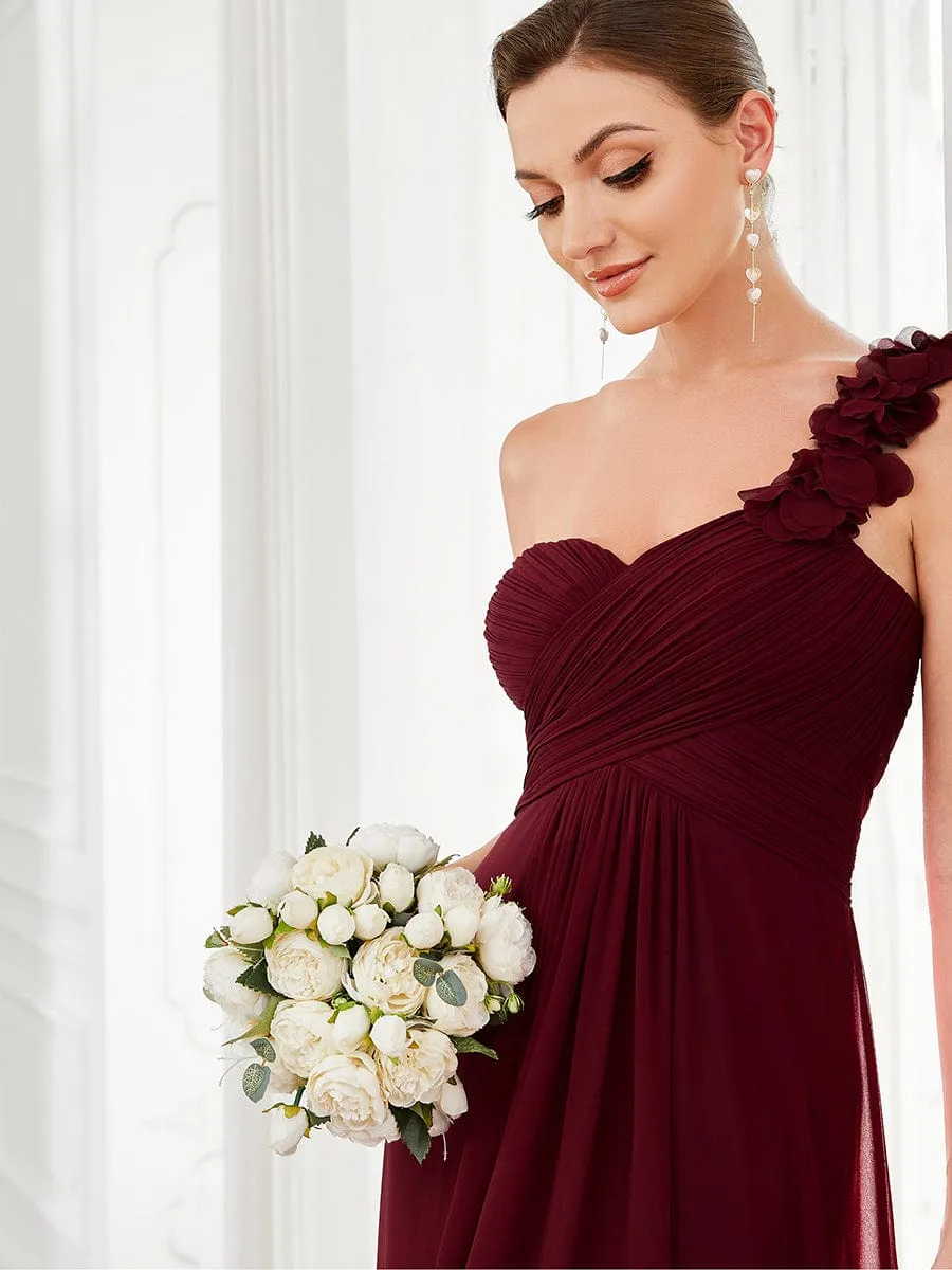 Chiffon One Shoulder Long Bridesmaid Dress