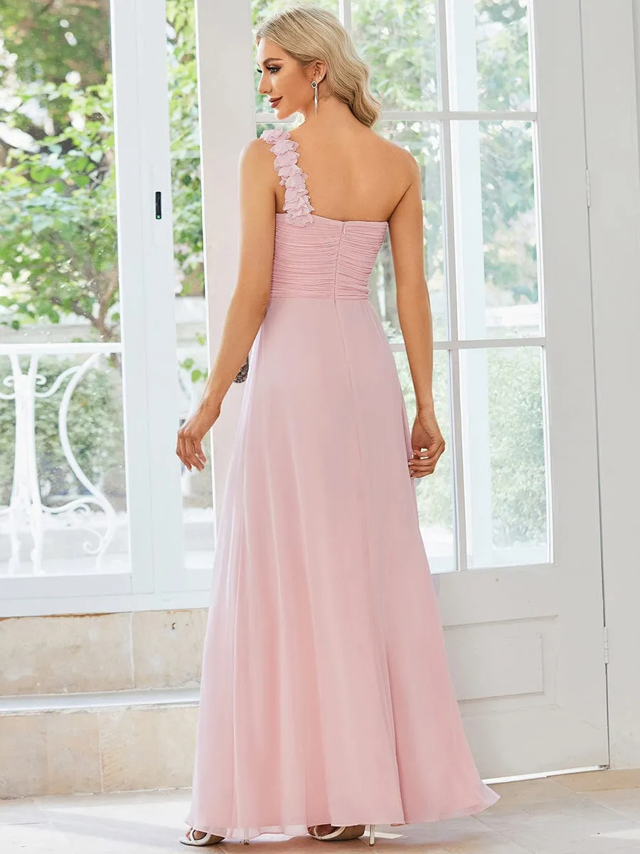 Chiffon One Shoulder Long Bridesmaid Dress