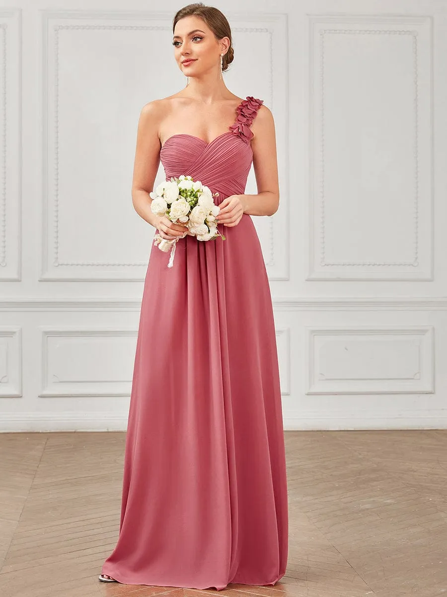 Chiffon One Shoulder Long Bridesmaid Dress