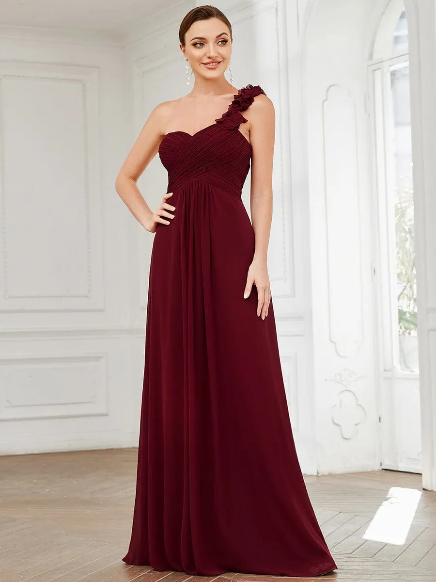 Chiffon One Shoulder Long Bridesmaid Dress
