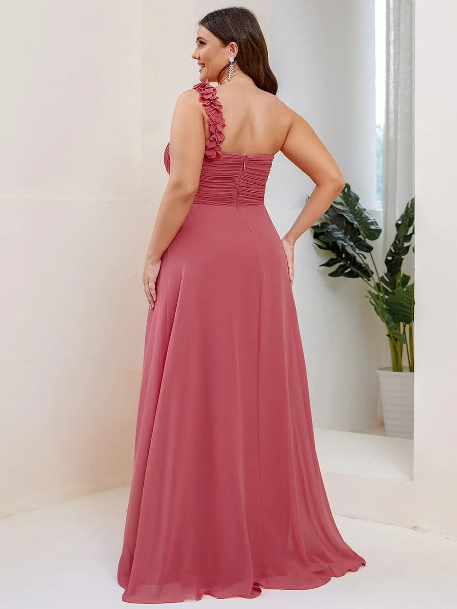 Chiffon One Shoulder Long Bridesmaid Dress