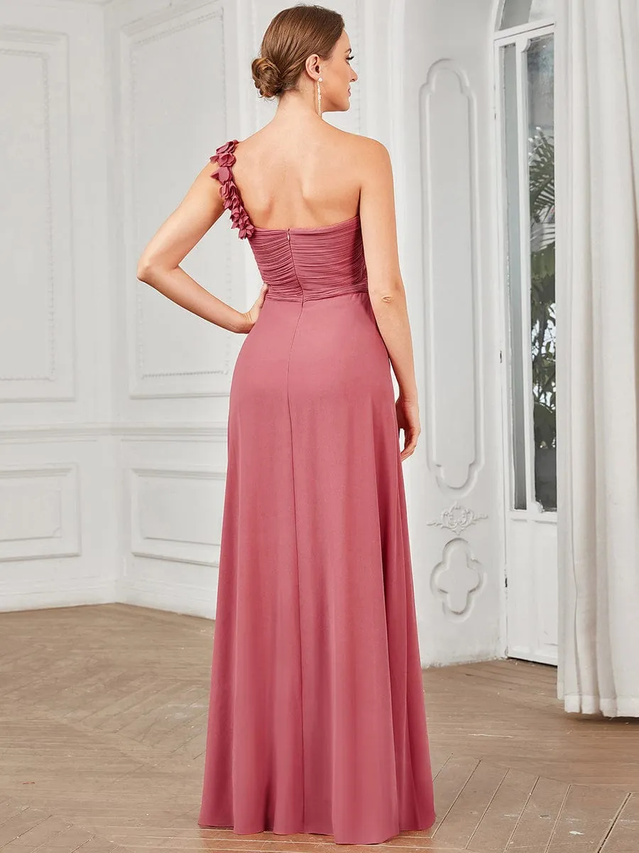 Chiffon One Shoulder Long Bridesmaid Dress