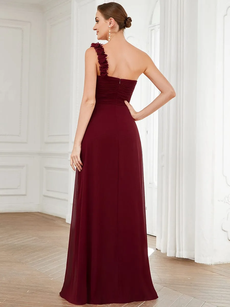 Chiffon One Shoulder Long Bridesmaid Dress