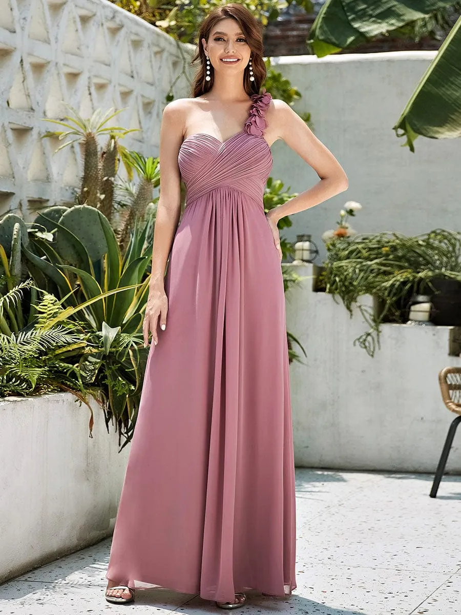Chiffon One Shoulder Long Bridesmaid Dress