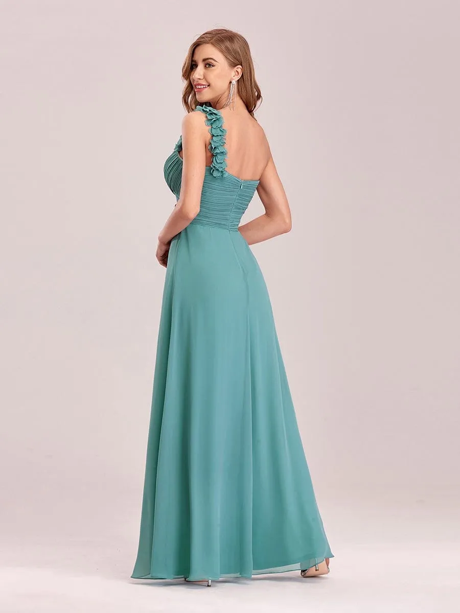 Chiffon One Shoulder Long Bridesmaid Dress