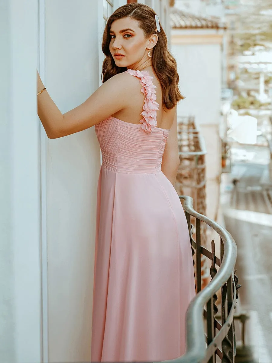 Chiffon One Shoulder Long Bridesmaid Dress