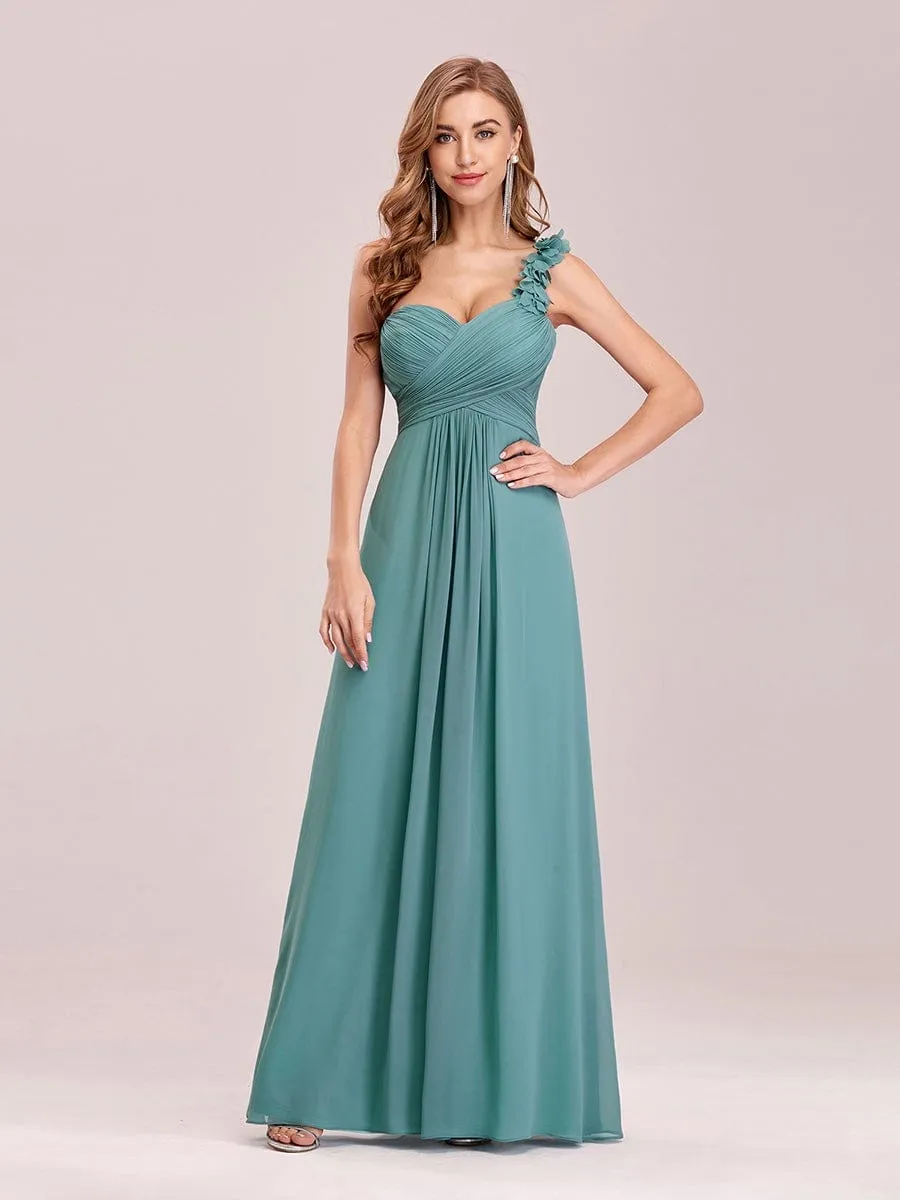Chiffon One Shoulder Long Bridesmaid Dress