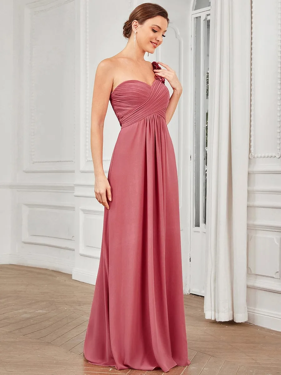 Chiffon One Shoulder Long Bridesmaid Dress