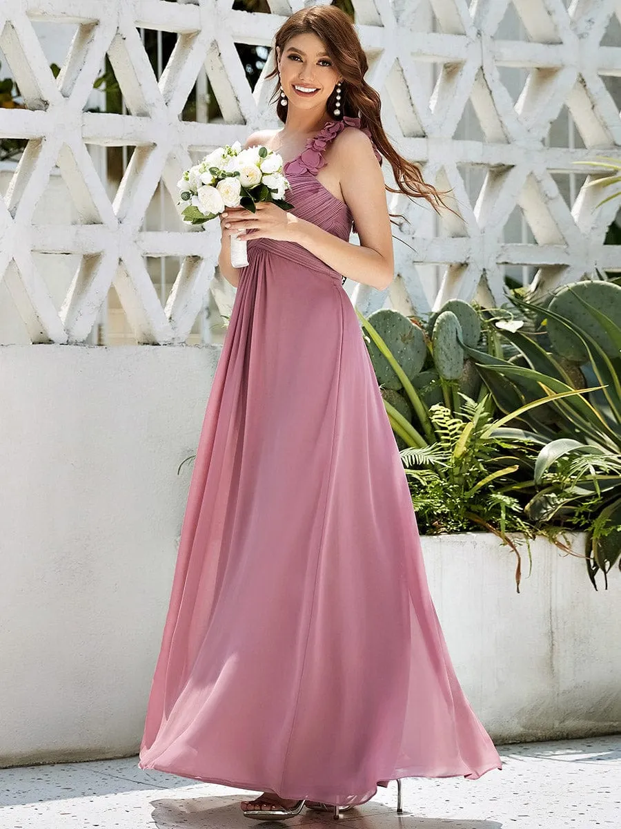 Chiffon One Shoulder Long Bridesmaid Dress