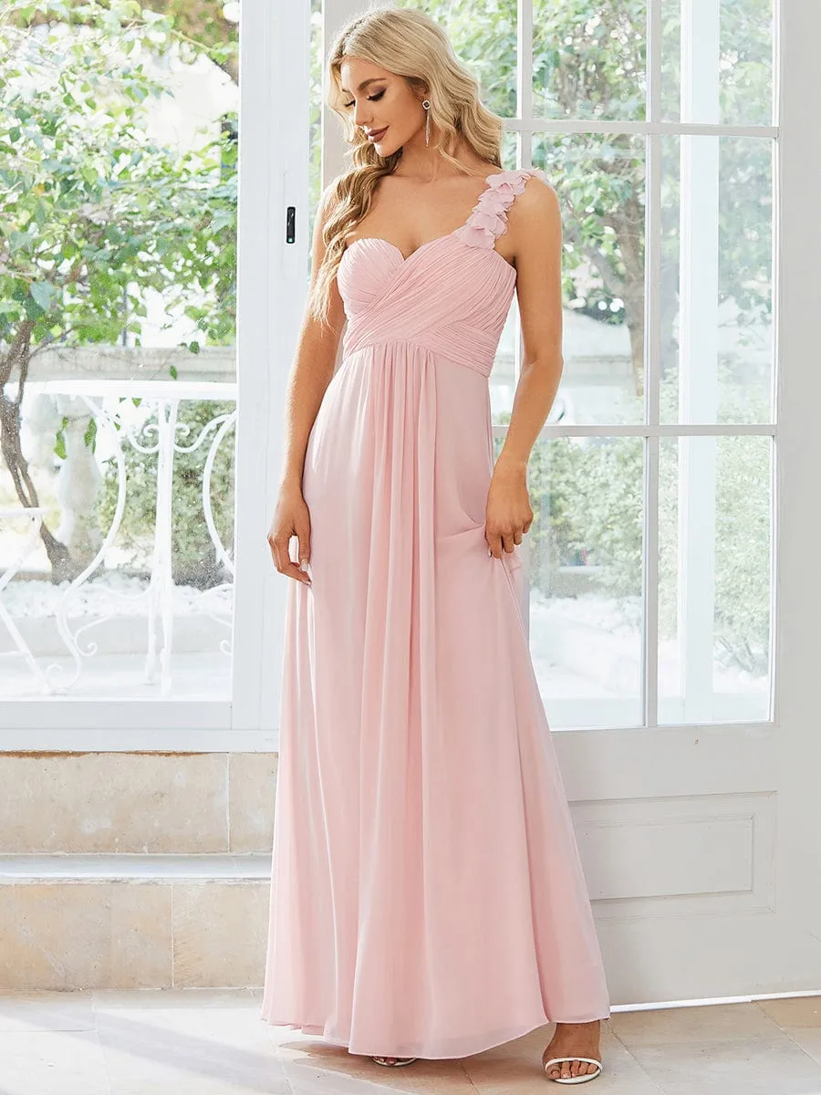 Chiffon One Shoulder Long Bridesmaid Dress