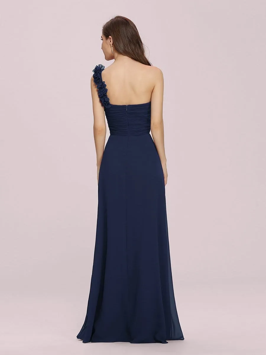 Chiffon One Shoulder Long Bridesmaid Dress