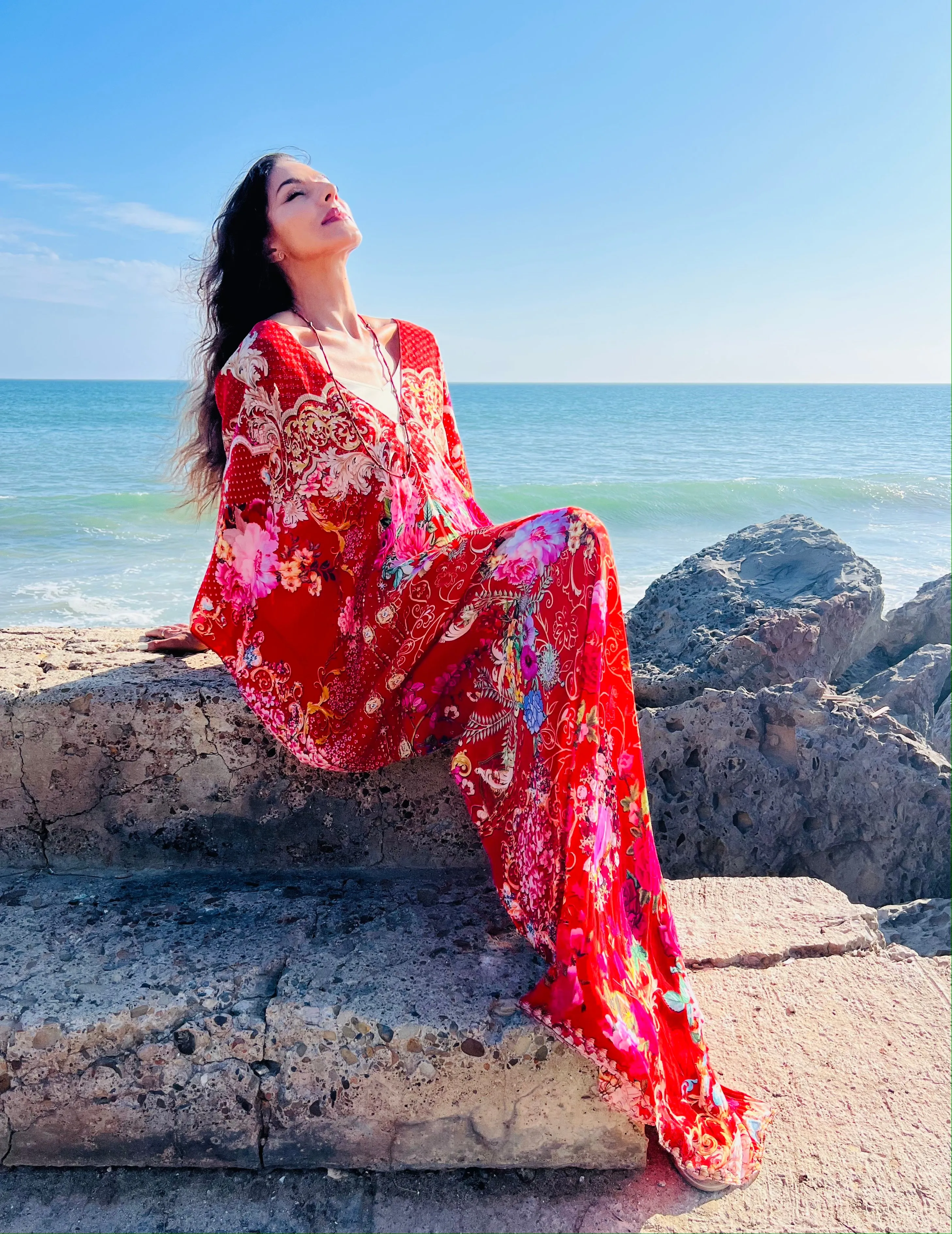 China Rose - Eiffel Maxi Kaftan